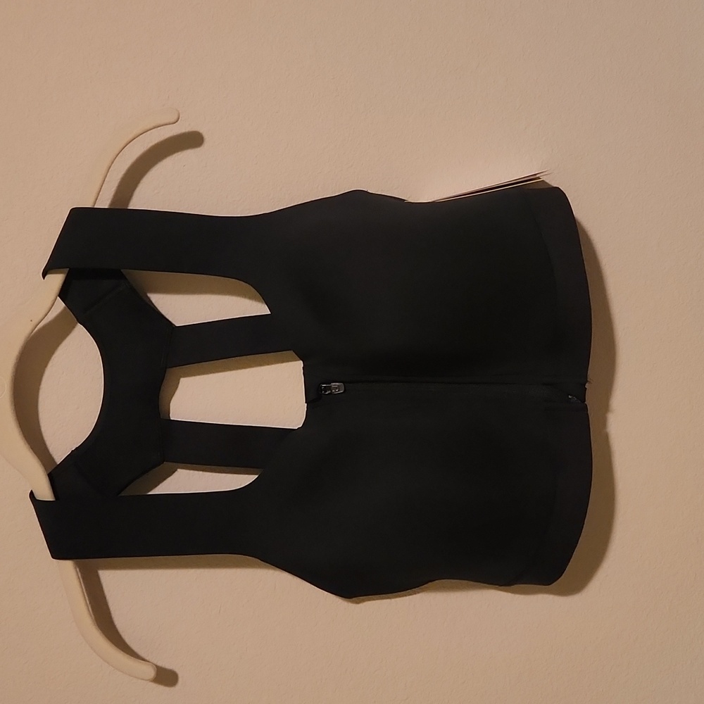 Black Zipper Front Sports Bra